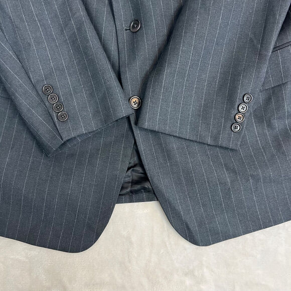 Brooks Brothers 346 Blazer Mens 48R Grey Pinstripe Two Button Wool Sport Coat - Picture 6 of 15